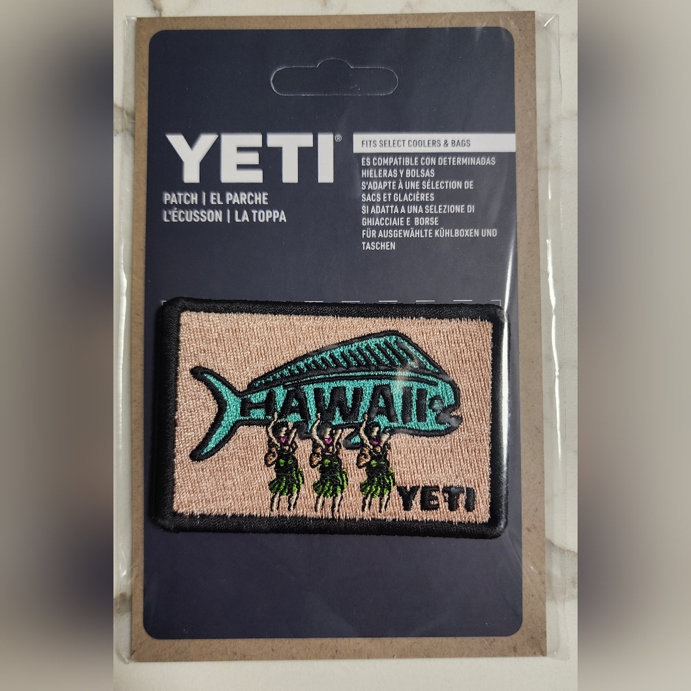 Yeti Hawaii Hula Patch Black |Hawaii Exclusive | Mahimahi Fish | Hula Dancers